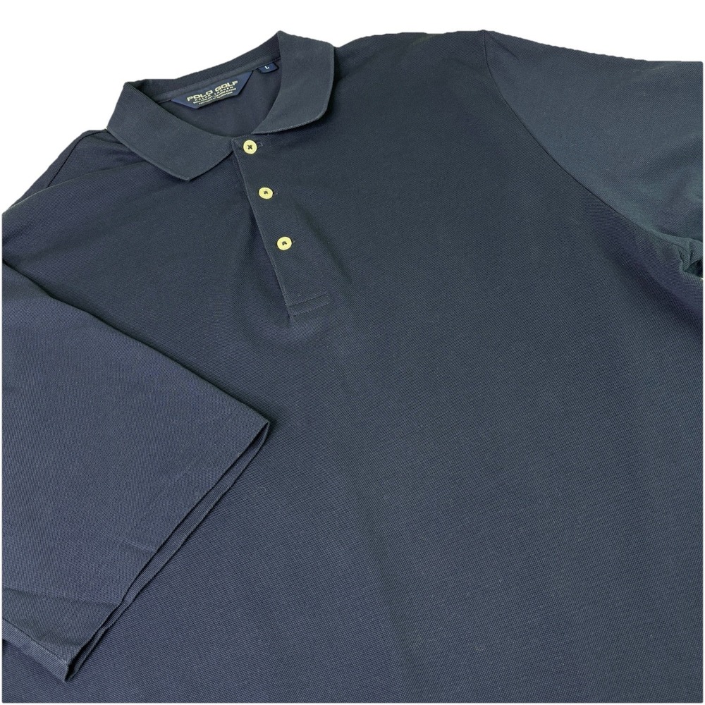 Polo Golf Ralph Lauren Men Polo Large Navy Pima Cotton Short Sleeve Preppy Golf